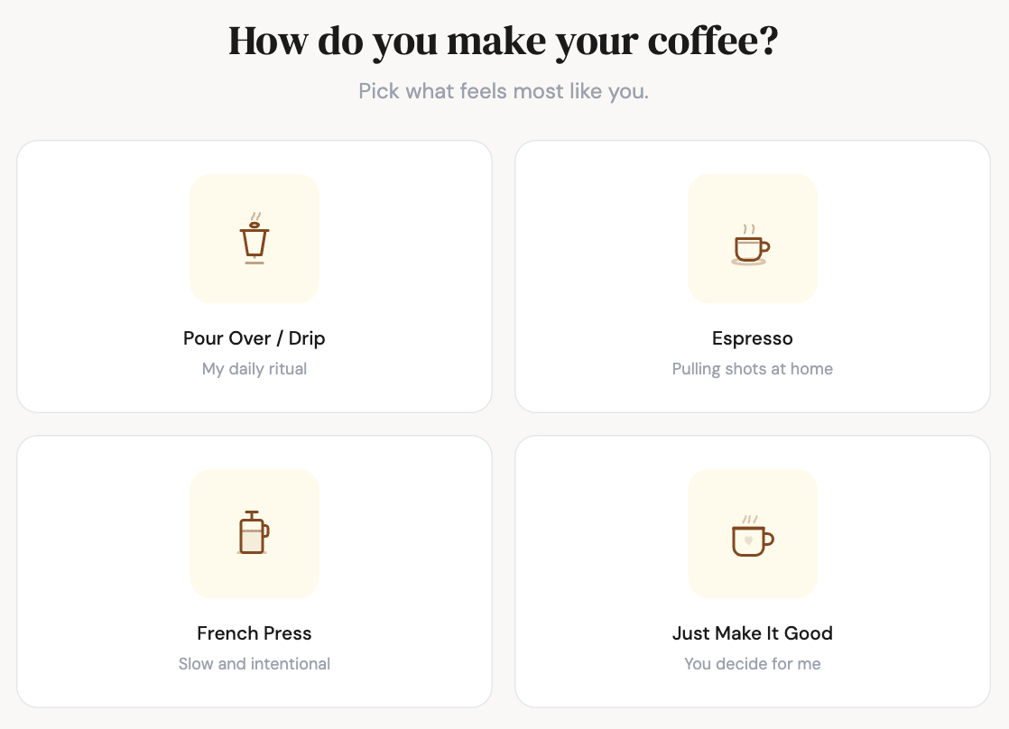 1981 Espresso Bar Network Find Your Bean coffee quiz